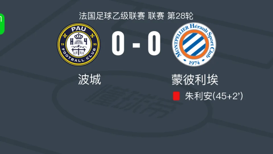 波城0-0蒙彼利埃，朱利安错失良机